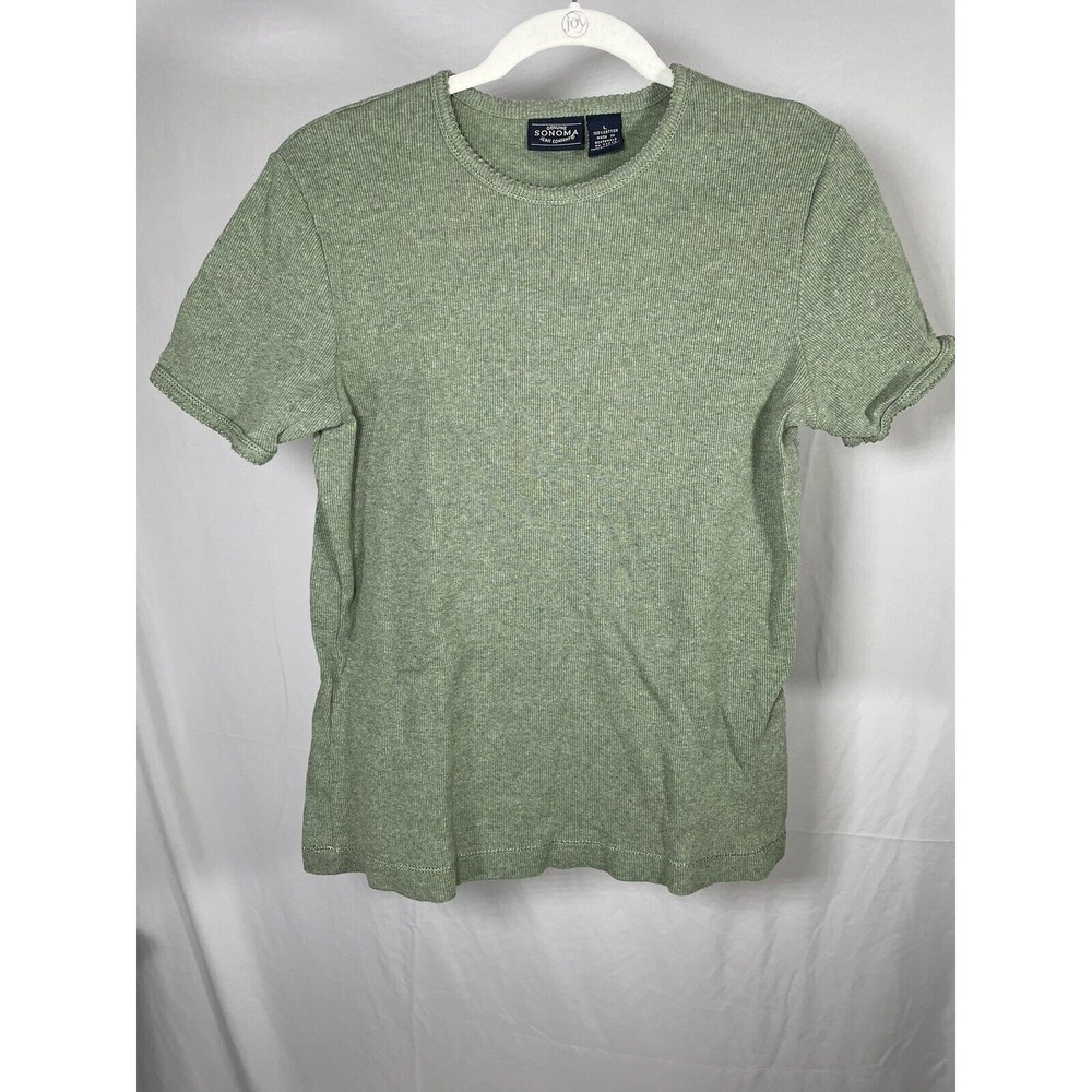 Womens  L green THE EVERYDAY TEE cotton short sleeve T-SHIRT Sonoma